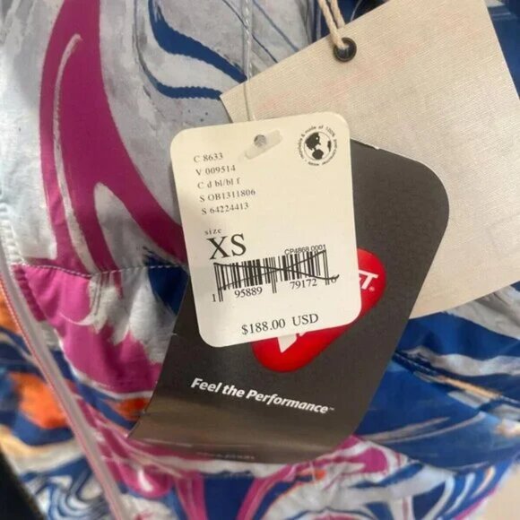 Free People Pippa Printed Packable Puffer Jacket Blue Multi NWT Size X Small - Picture 10 of 11